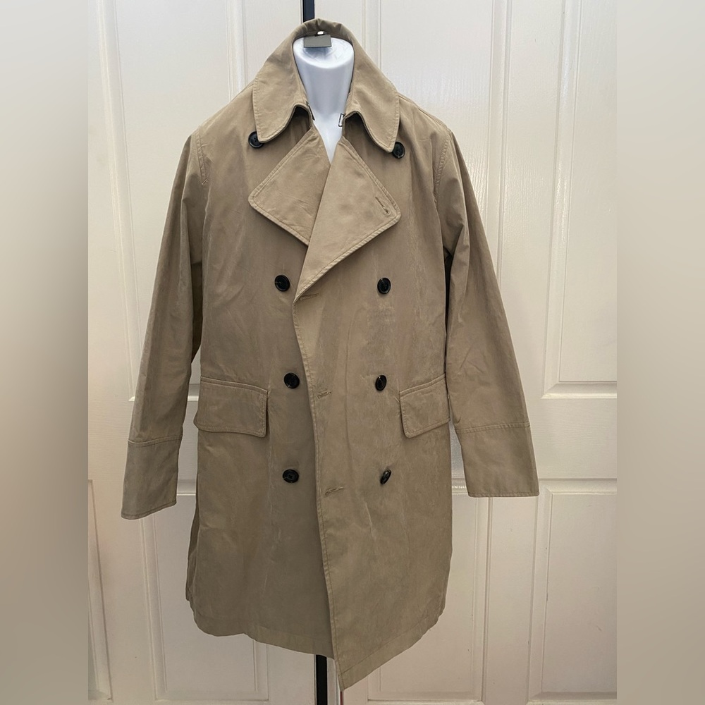 NEW wTag-JOHN VARVATOS Hemp Taupe Trench Coat Sz 52 (L)
